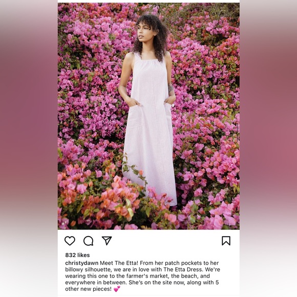 Christy Dawn Etta Dress / NWT Blue Harvest Stripe / Size Medium - Picture 7 of 12